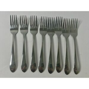 8 Salad Forks SIENNA By Cambridge Stainless Steel Flatware Replacements